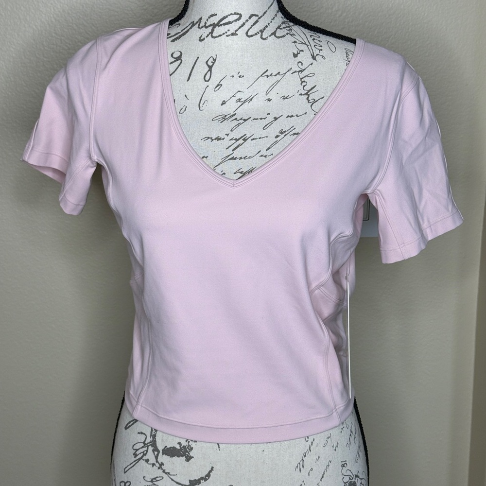 NWT - Lululemon Nulu Cropped Slim Yoga SS. Pink Mist